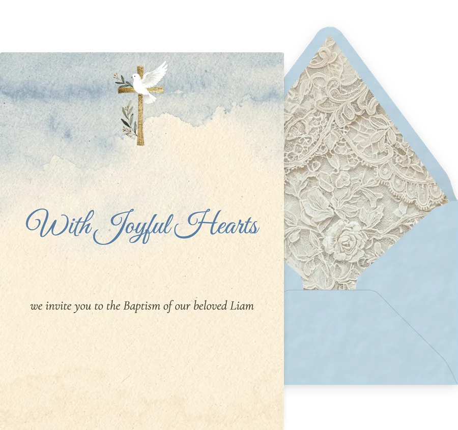 First Communion — Sky Dove invitation