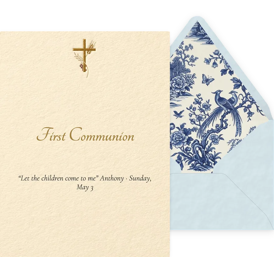 First Communion — Minimal Cross invitation