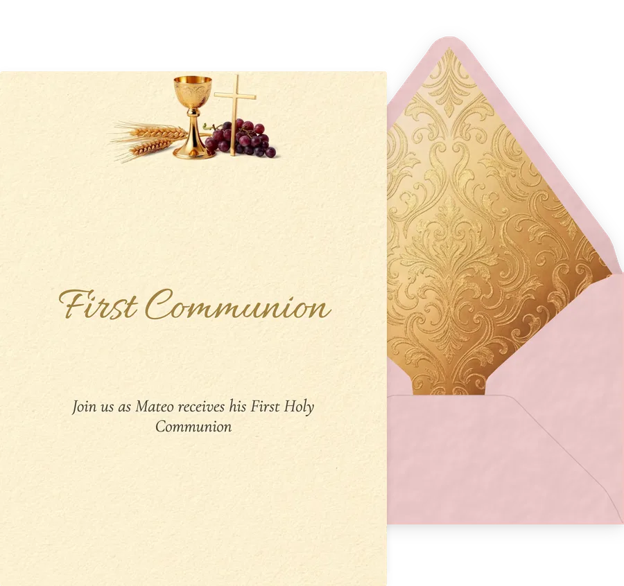 First Communion — Gold Chalice invitation