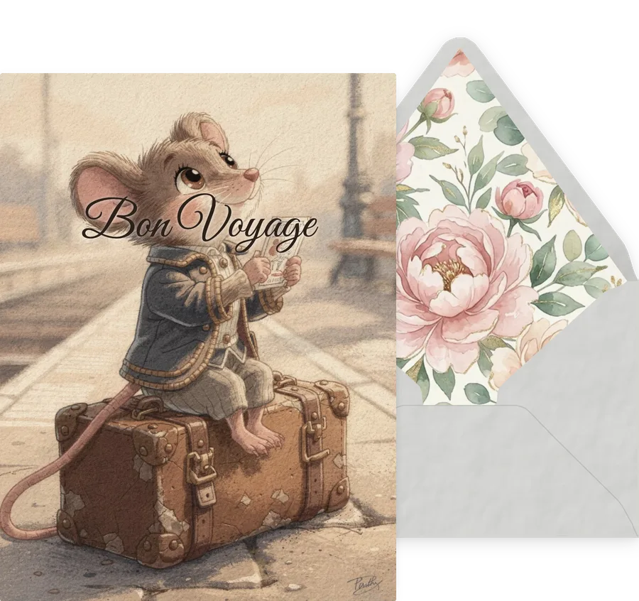 Bon Voyage — 01 Cute Animal invitation