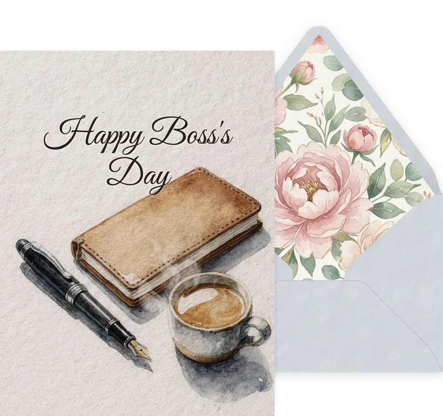 Boss's Day — 03 Watercolor invitation