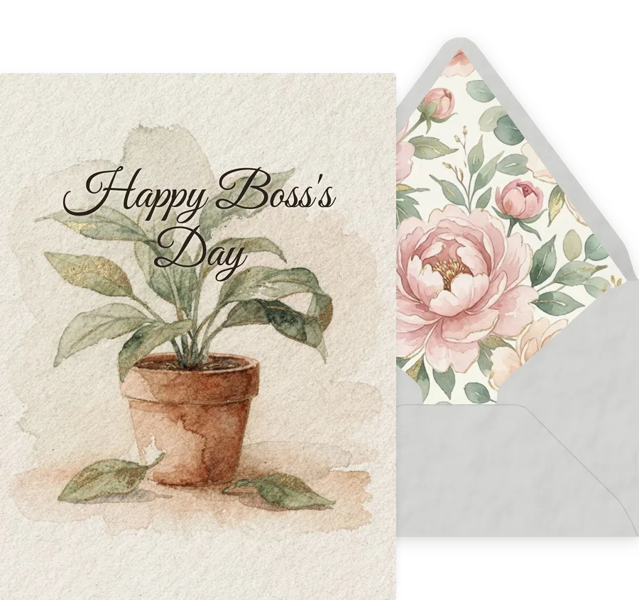 Boss's Day — 04 Watercolor invitation