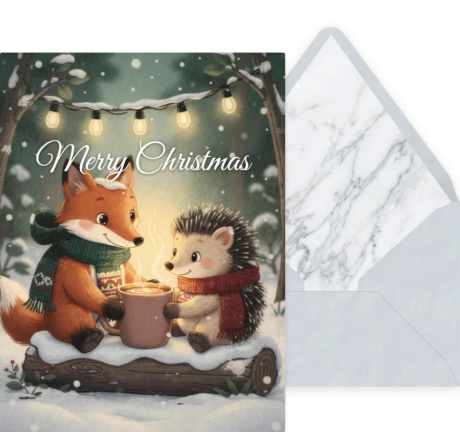 Merry Christmas — 01 Cute Animal invitation