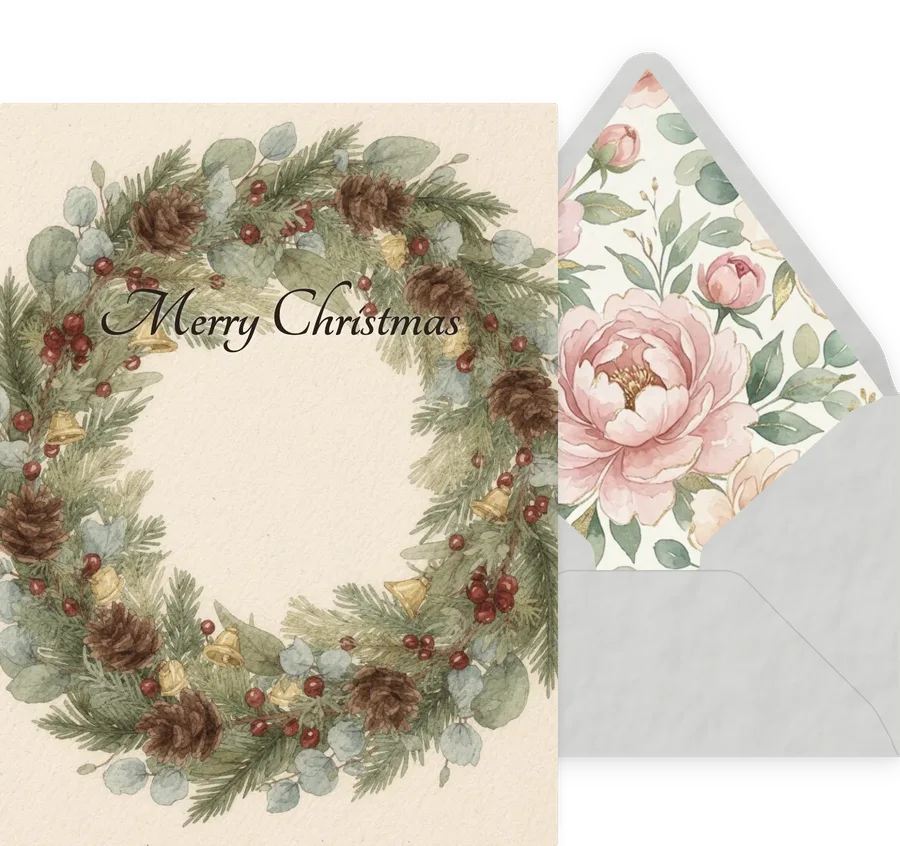 Merry Christmas — 02 Watercolor invitation