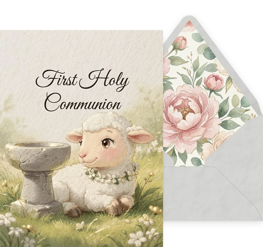 First Holy Communion — 01 Cute Animal invitation