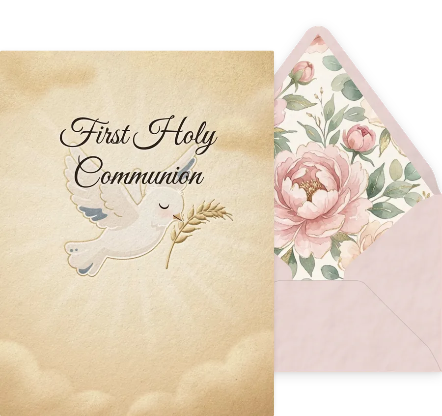 First Holy Communion — 02 Cute Animal invitation