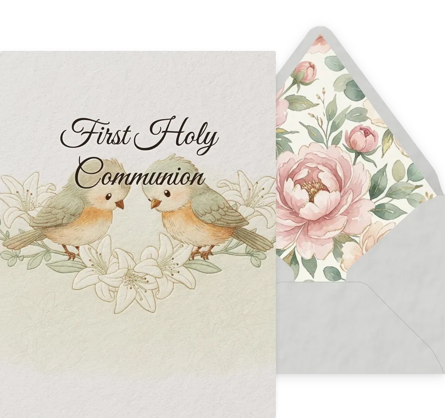 First Holy Communion — 03 Cute Animal invitation