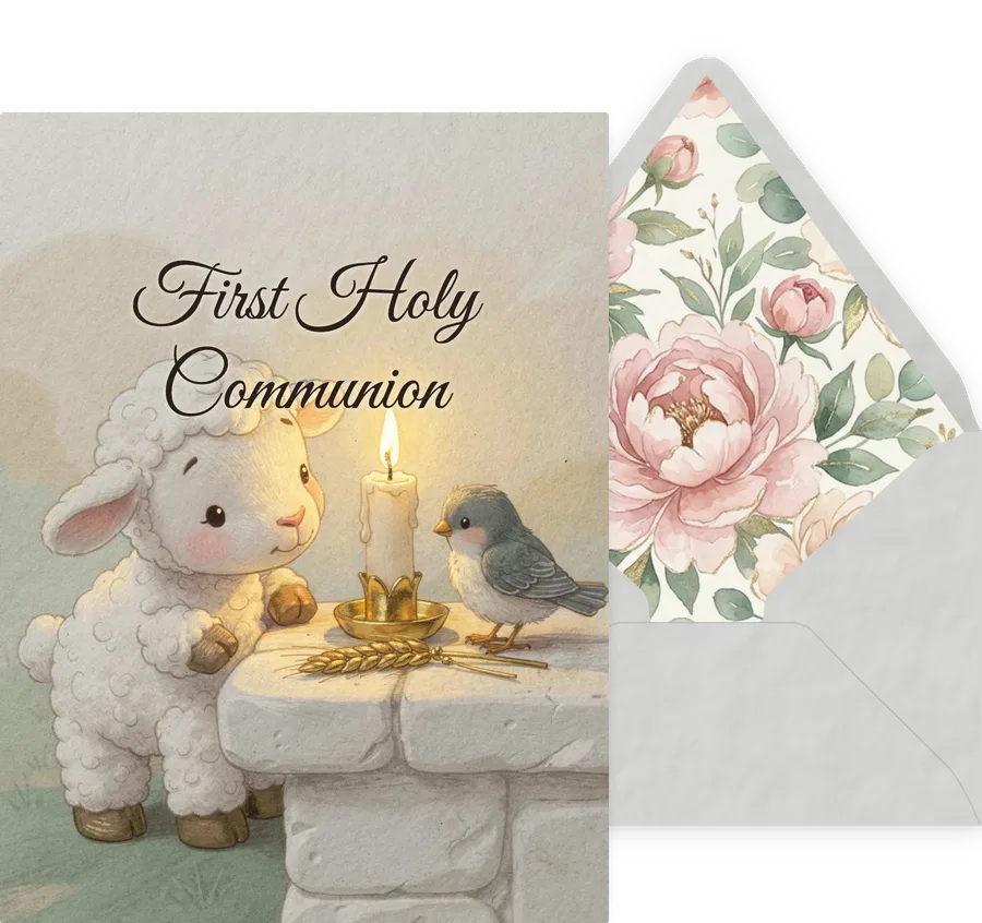 First Holy Communion — 04 Cute Animal invitation