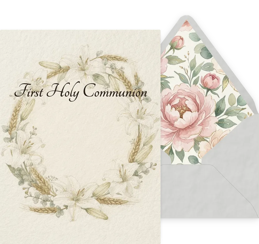 First Holy Communion — 07 Watercolor invitation