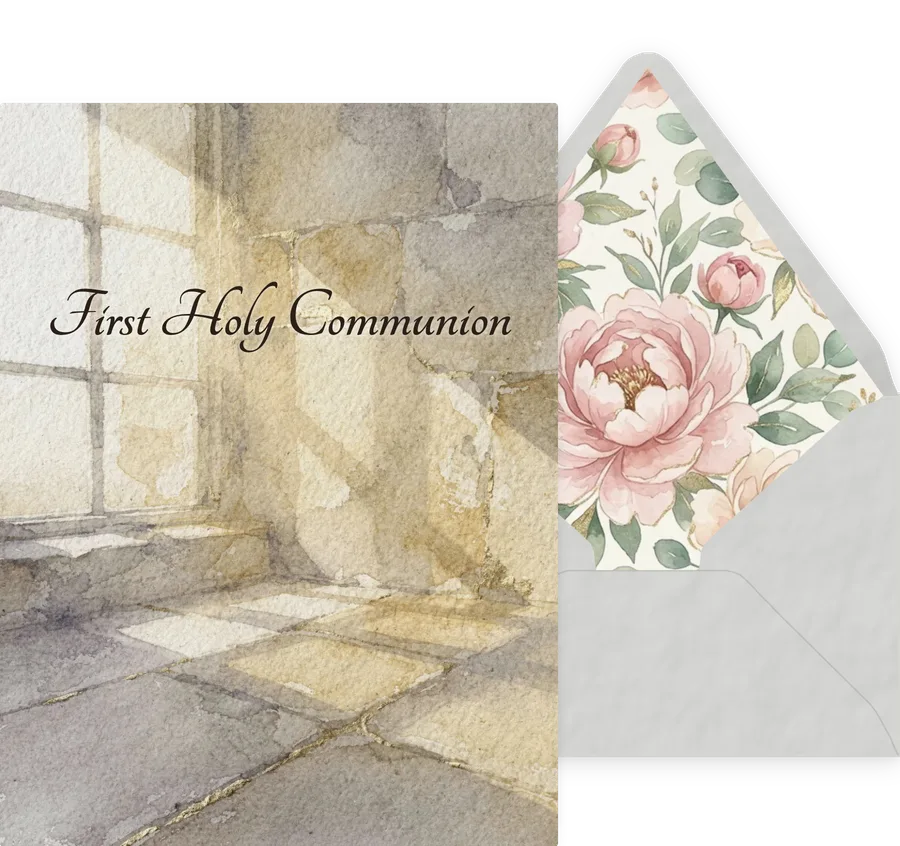 First Holy Communion — 08 Watercolor invitation