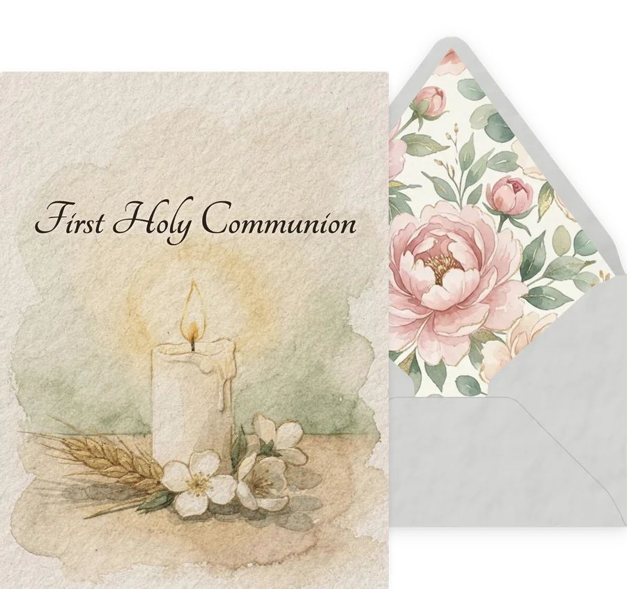 First Holy Communion — 09 Watercolor invitation