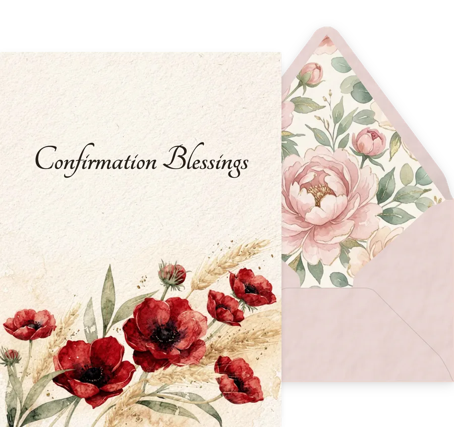 Confirmation Blessings — 10 Watercolor invitation