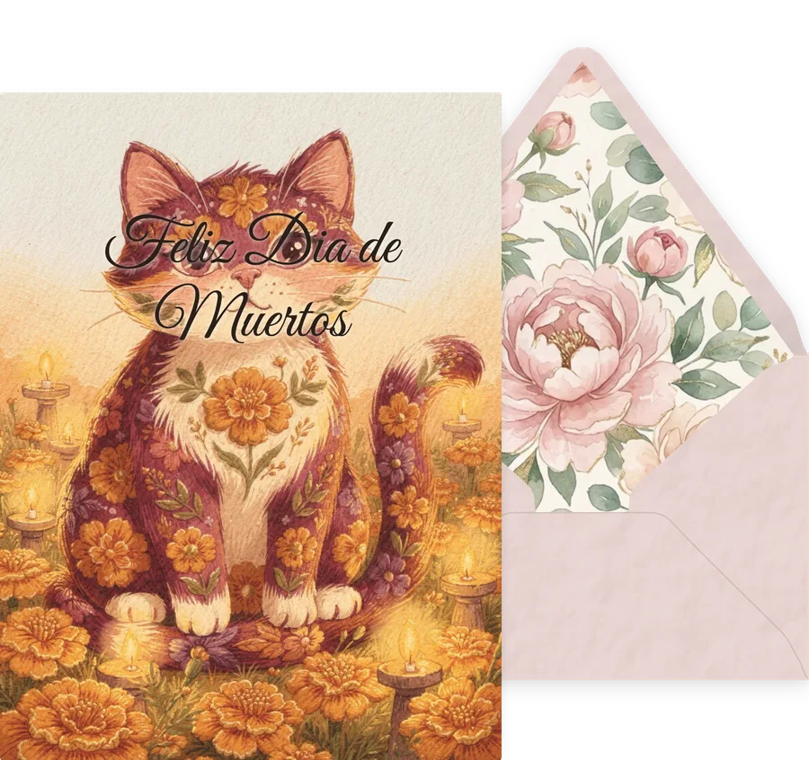 Feliz Dia de Muertos — 01 Cute Animal invitation