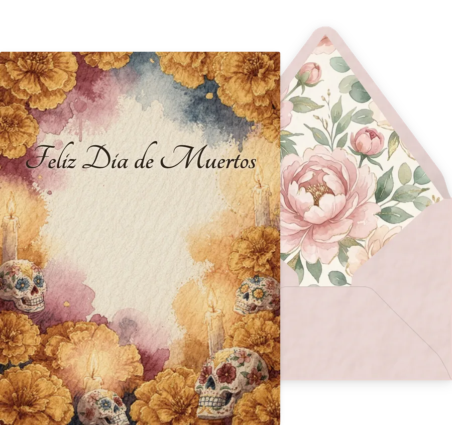 Feliz Dia de Muertos — 03 Watercolor invitation