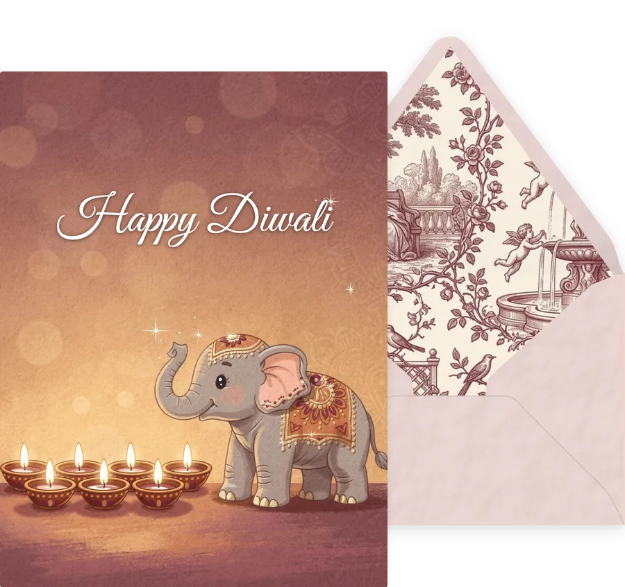 Diwali — 01 Cute Animal invitation