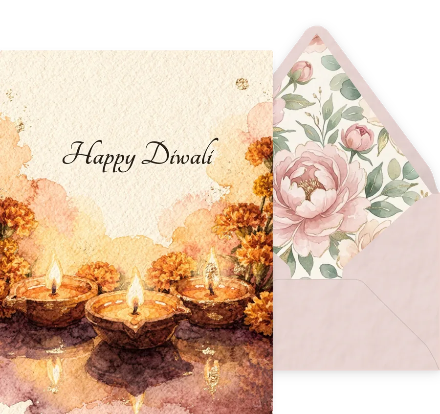 Diwali — 03 Watercolor invitation