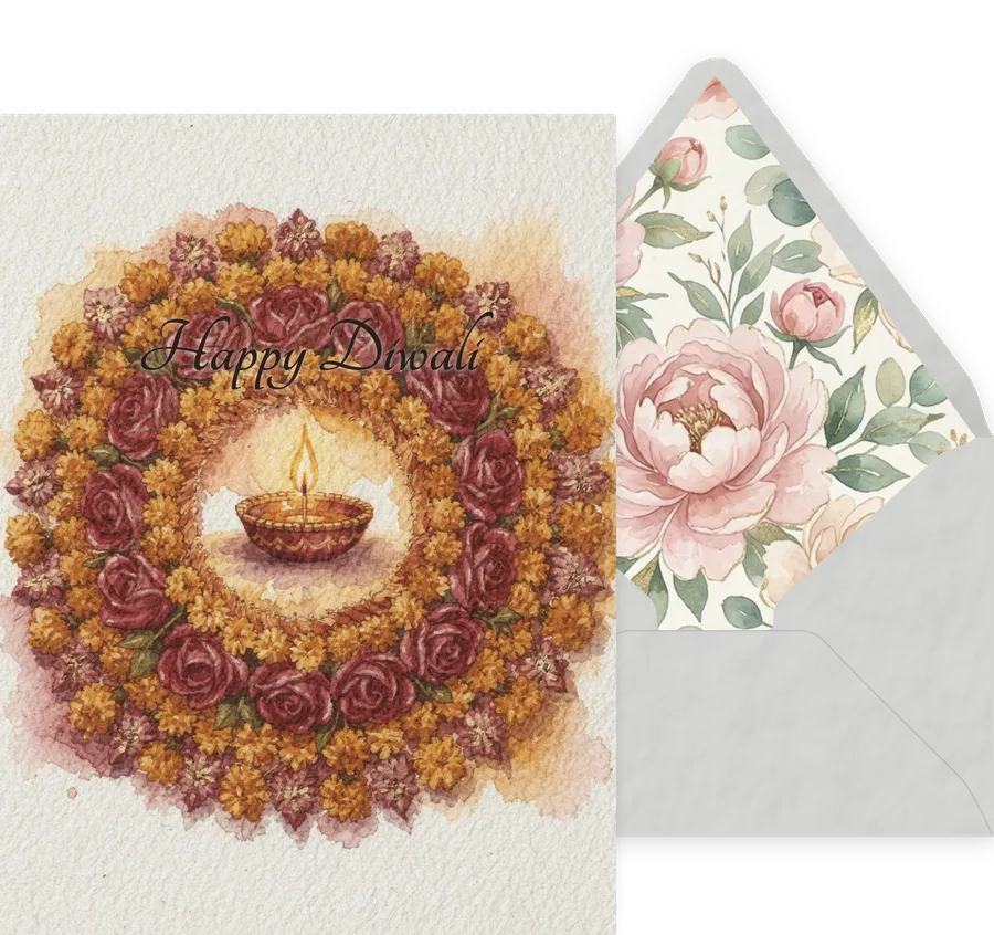 Diwali — 04 Watercolor invitation