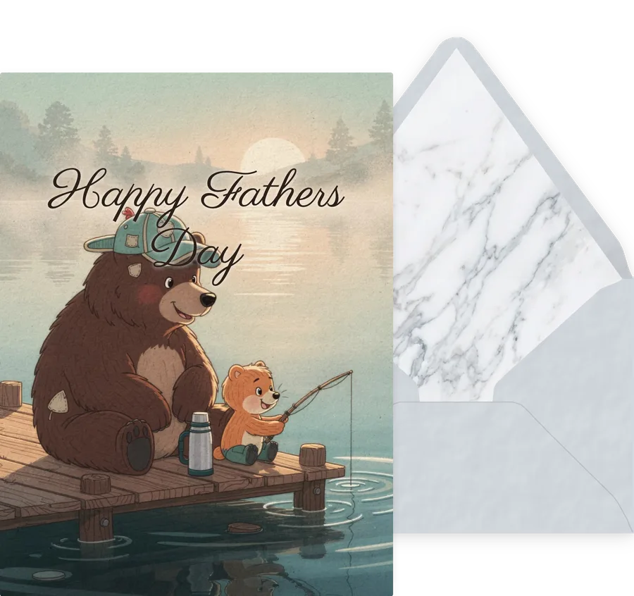 Fathers Day — 01 Cute Animal invitation