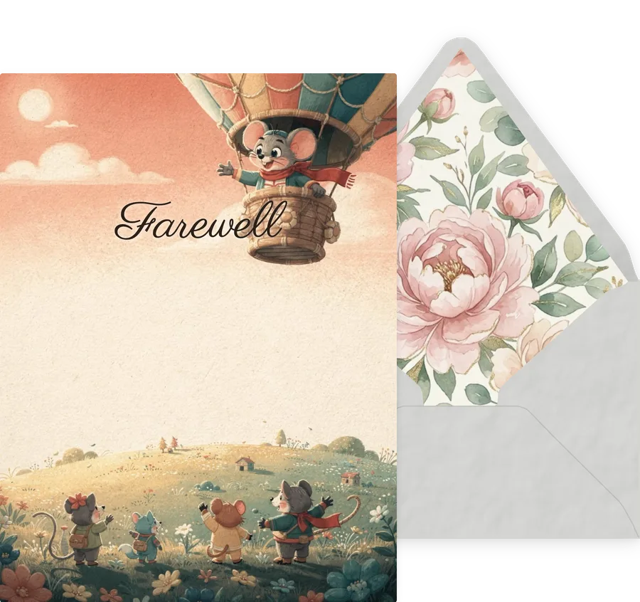Farewell — 01 Cute Animal invitation