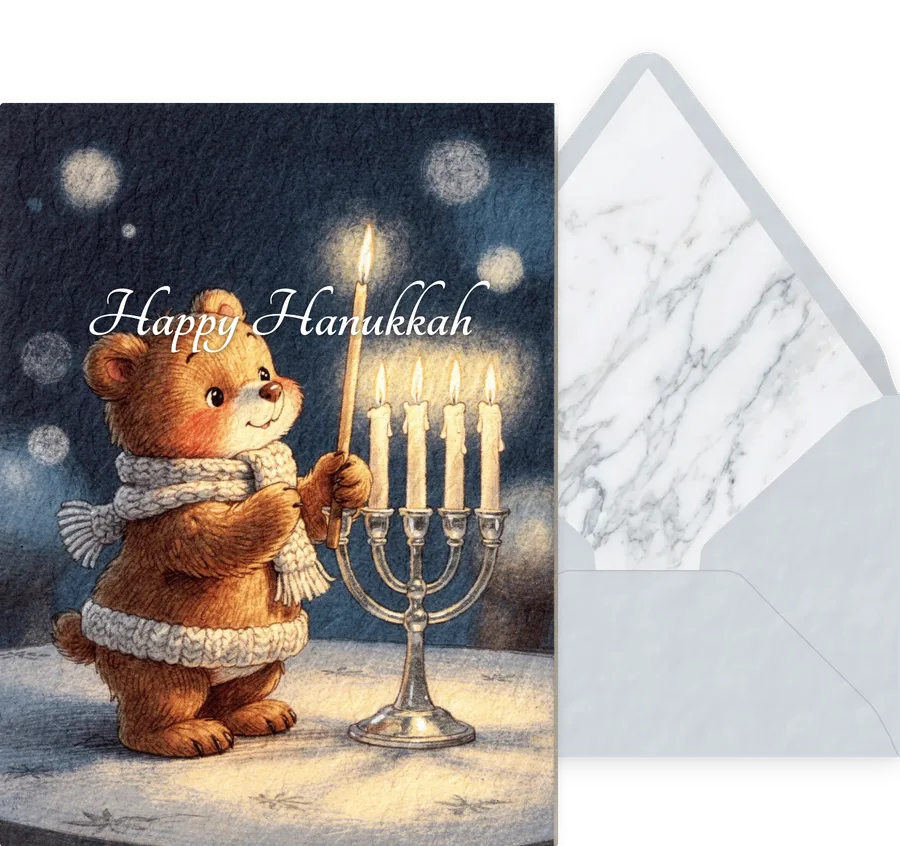 Hanukkah — 03 Cute Animal invitation