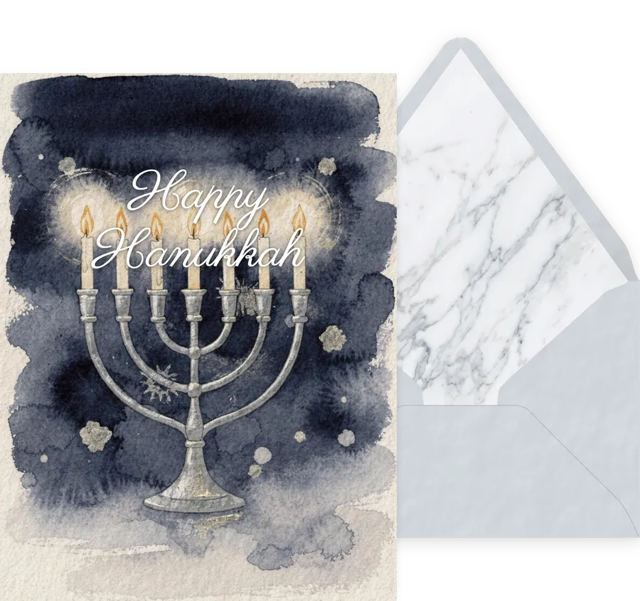 Hanukkah — 05 Watercolor invitation