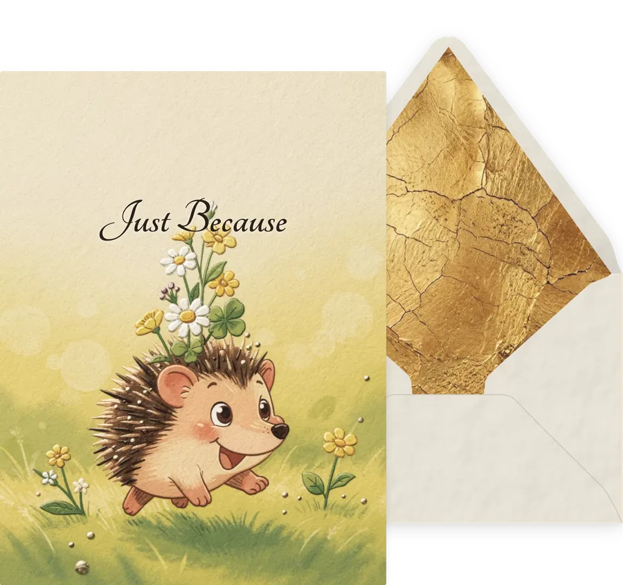 Just Because — 01 Cute Animal invitation