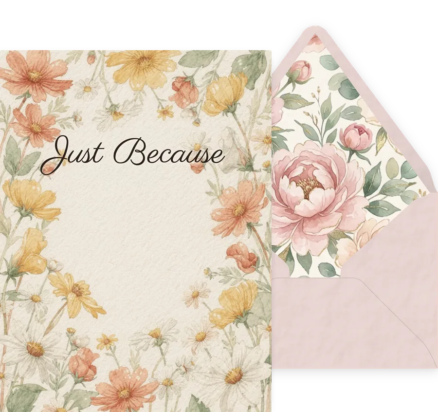 Just Because — 02 Watercolor invitation
