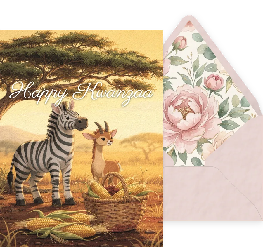 Kwanzaa — 02 Cute Animal invitation