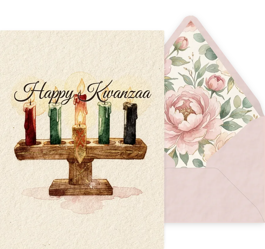 Kwanzaa — 03 Watercolor invitation