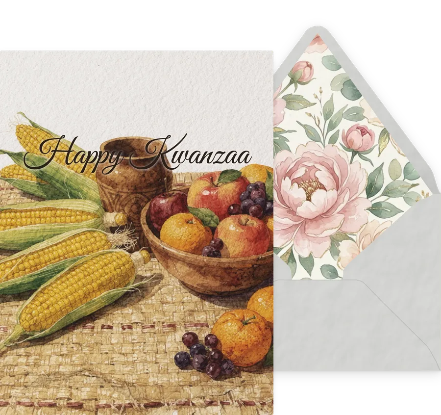 Kwanzaa — 04 Watercolor invitation