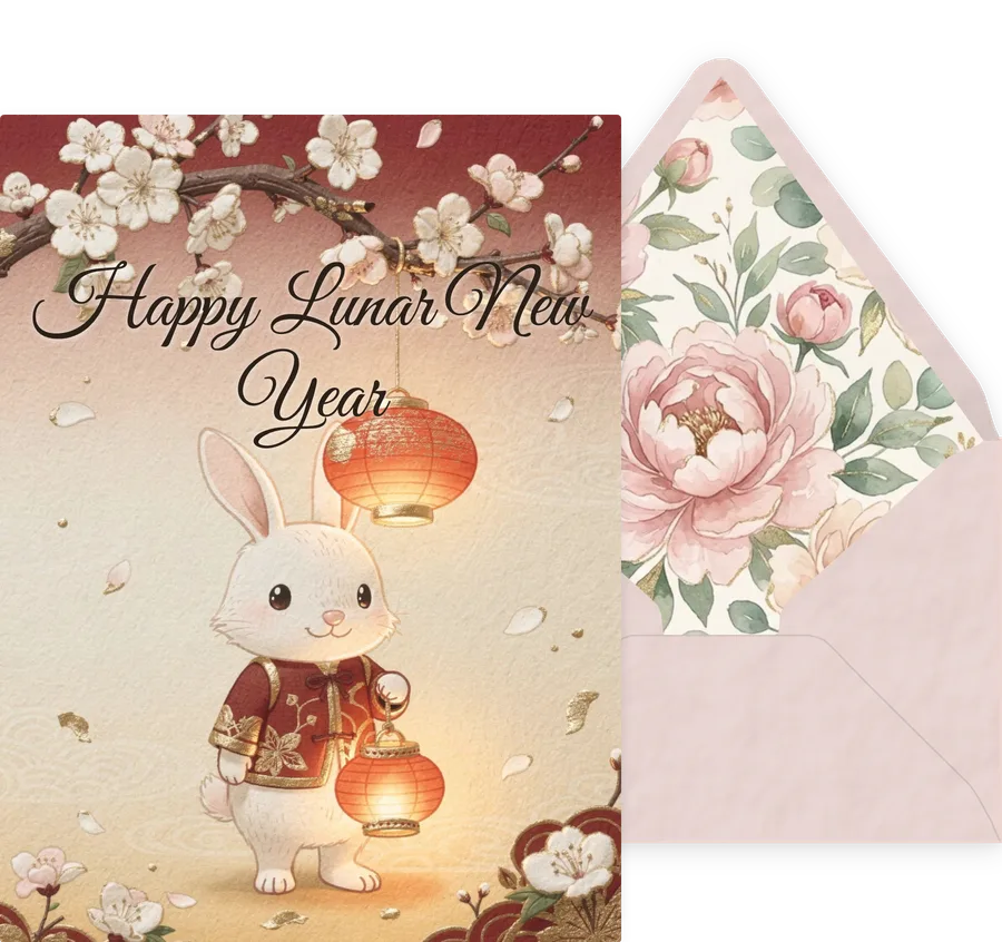 Lunar New Year — 02 Cute Animal invitation