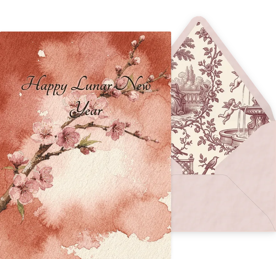 Lunar New Year — 03 Watercolor invitation