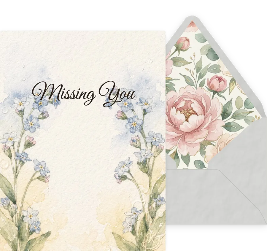 Missing You — 02 Watercolor invitation