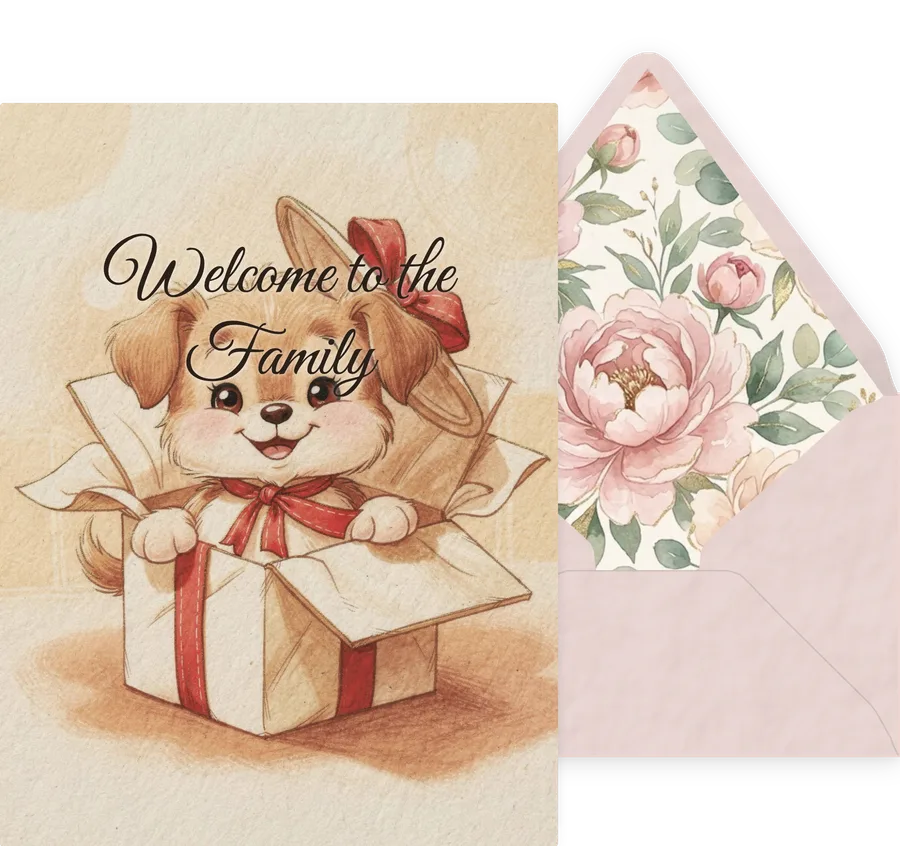 Welcome to the Family — 01 Cute Animal invitation