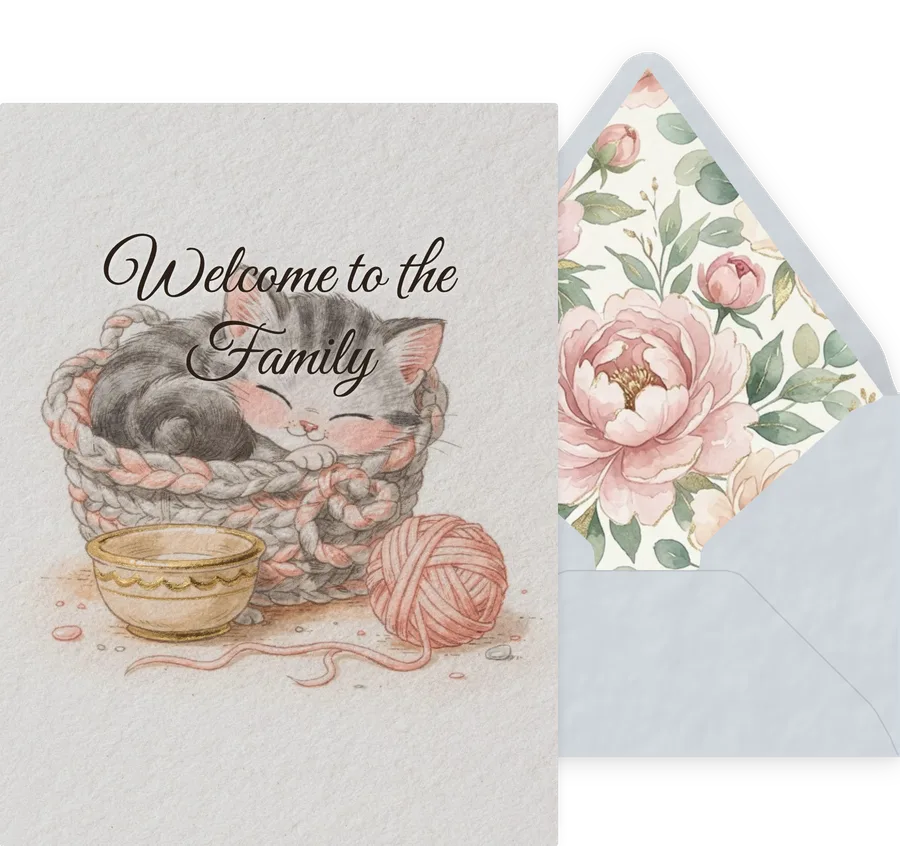 Welcome to the Family — 02 Cute Animal invitation