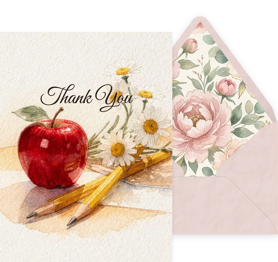 Thank You — 02 Watercolor invitation