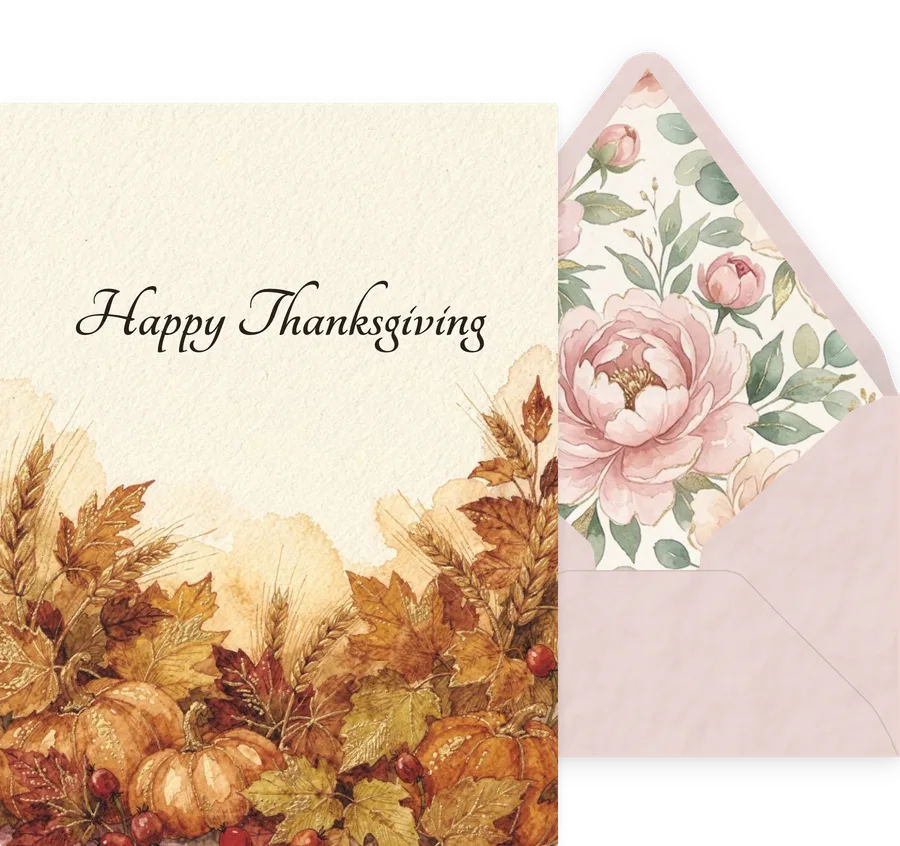Thanksgiving — 02 Watercolor invitation