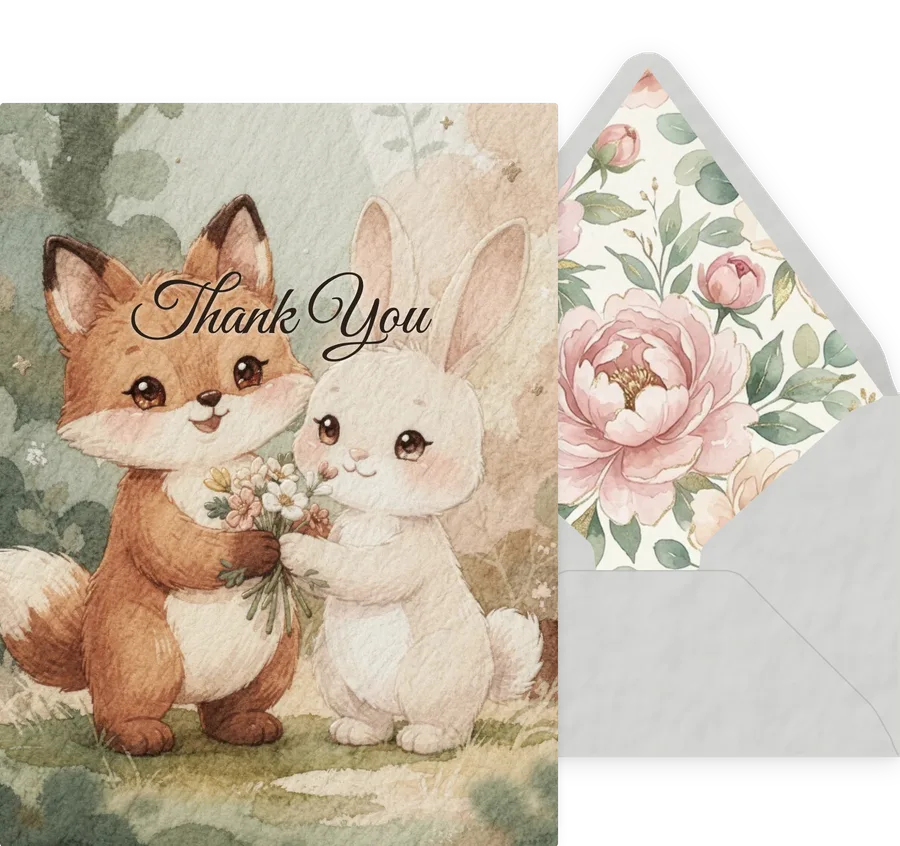 Thank You — 01 Cute Animals invitation