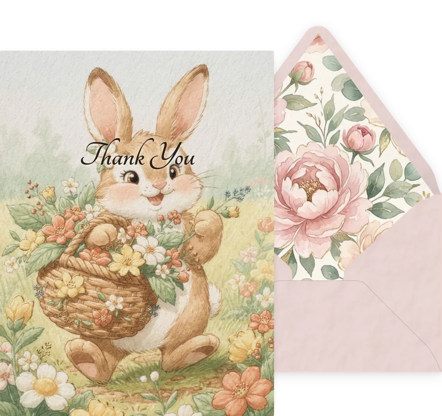 Thank You — 12 Cute Animal invitation