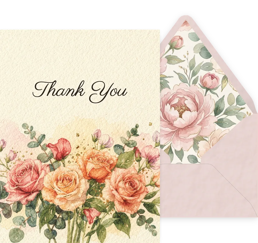 Thank You — 14 Watercolor invitation