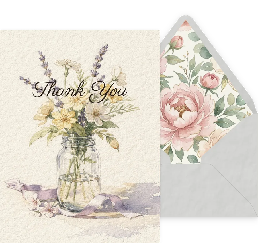 Thank You — 16 Watercolor invitation