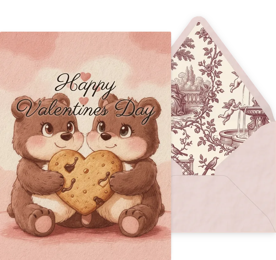 Valentines Day — 01 Cute Animal invitation