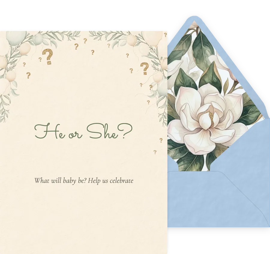 Gender Reveal — Sage Neutral invitation
