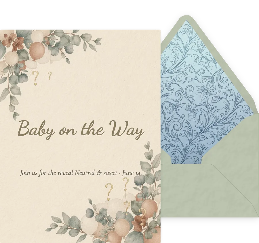 Gender Reveal — Neutral Boho invitation
