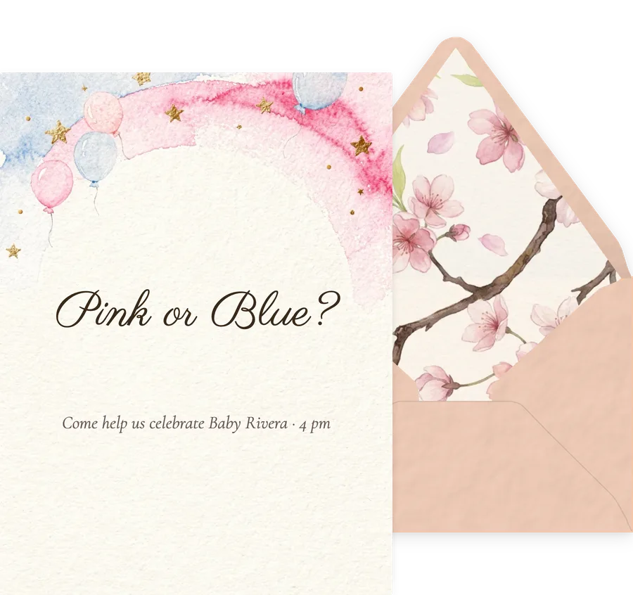 Gender Reveal — Bright Arch invitation