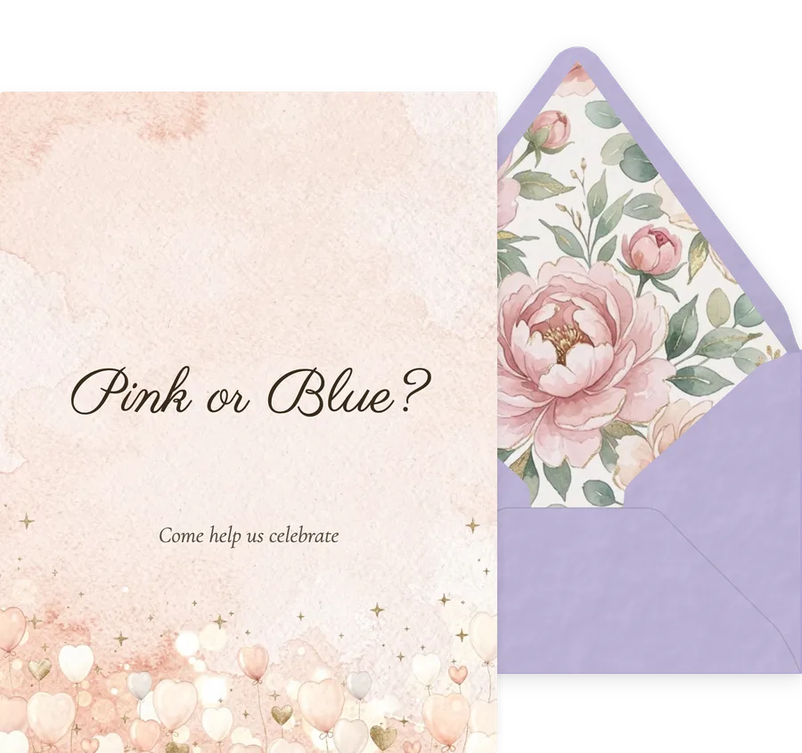 Gender Reveal invitation