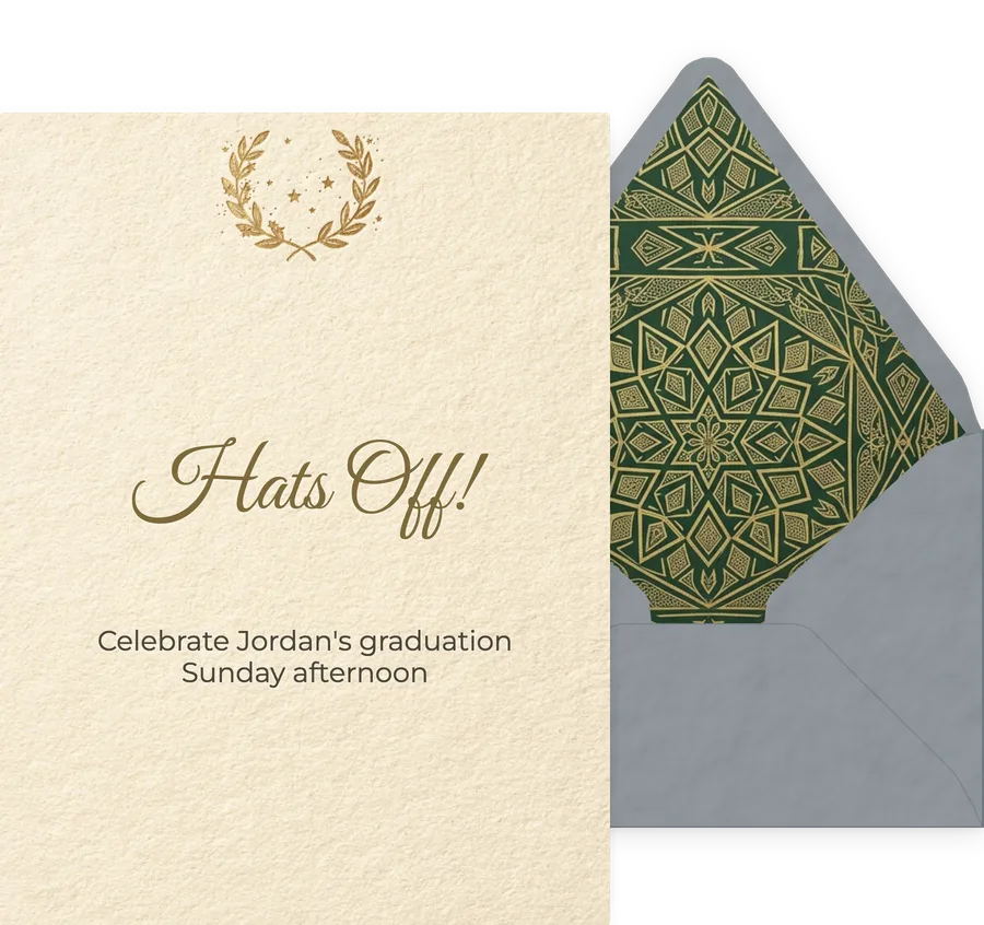 Graduation — Sage Gold Laurel invitation