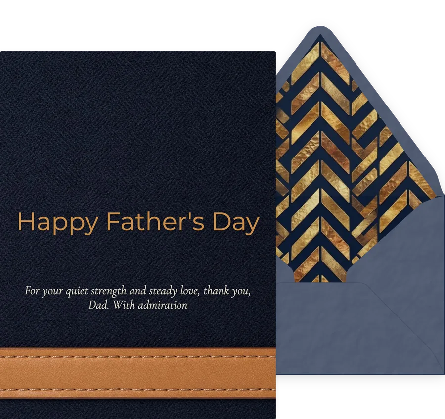 Father's Day — Navy Herringbone invitation