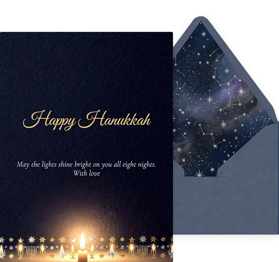Hanukkah — Midnight Glow invitation