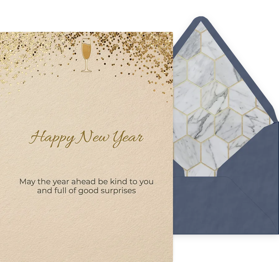 New Year — Elegant Evening Wishes invitation